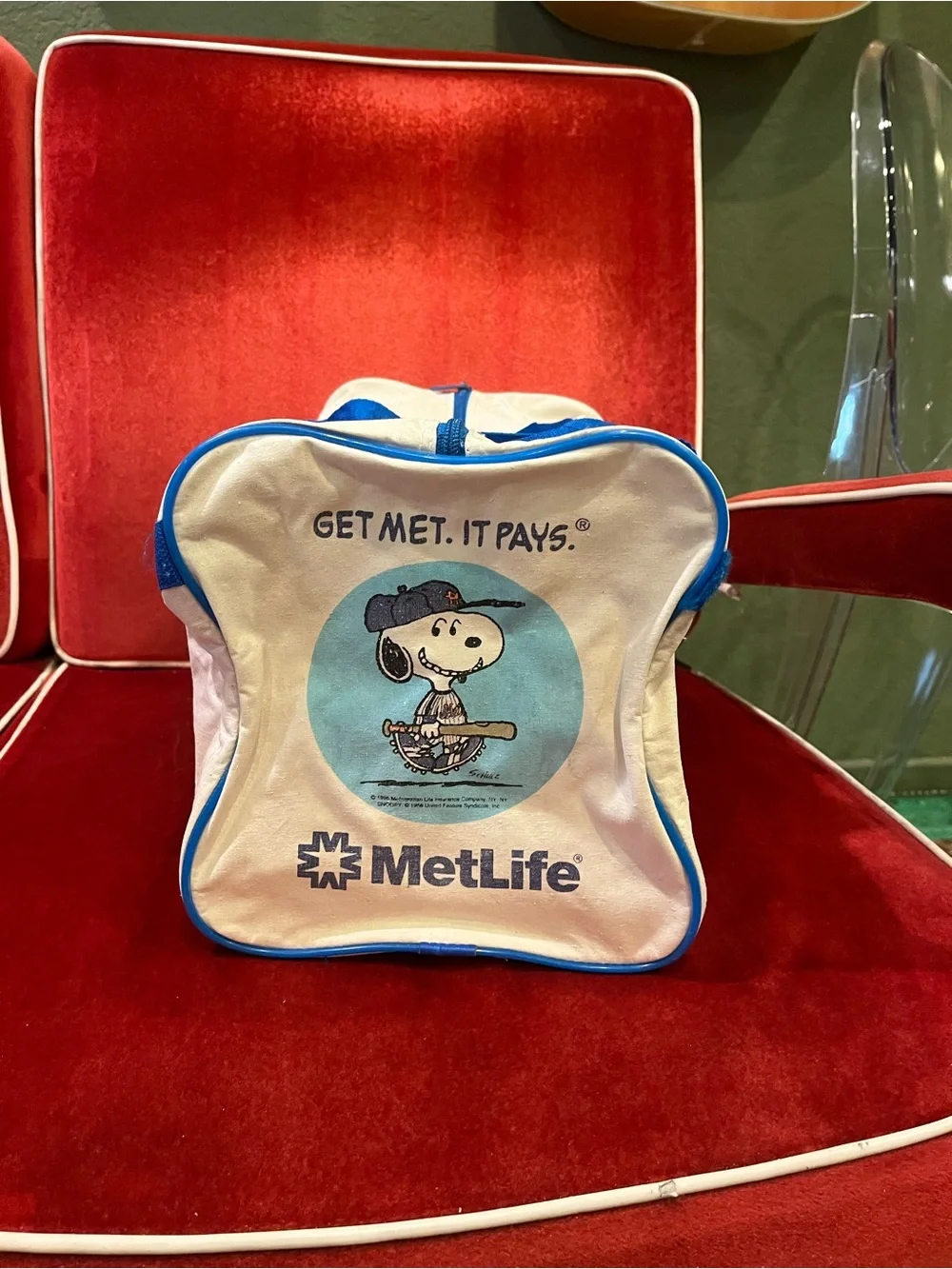 Official Mets duffel from game day at Shea Stadium